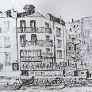 graphite sketch of Sète France